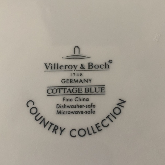 Set of 2 VILLEROY & BOCH Cottage Blue Dinner Plates Porcelain Country Collection - Picture 5 of 5